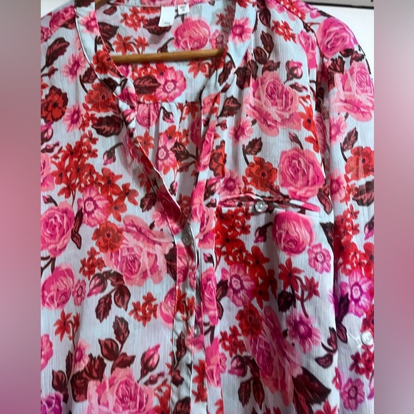 Kut from the Kloth Pink Floral Buttoned Blouse Sz 2X Women - Picture 2 of 6